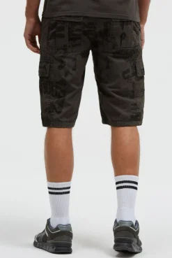 Cargo Shorts mit All Over Print dark wood