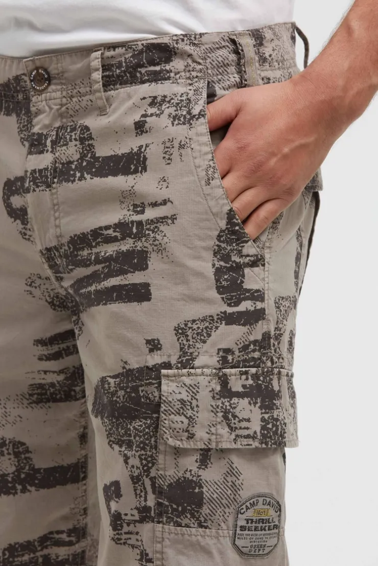 Cargo Shorts mit All Over Print rock ridge
