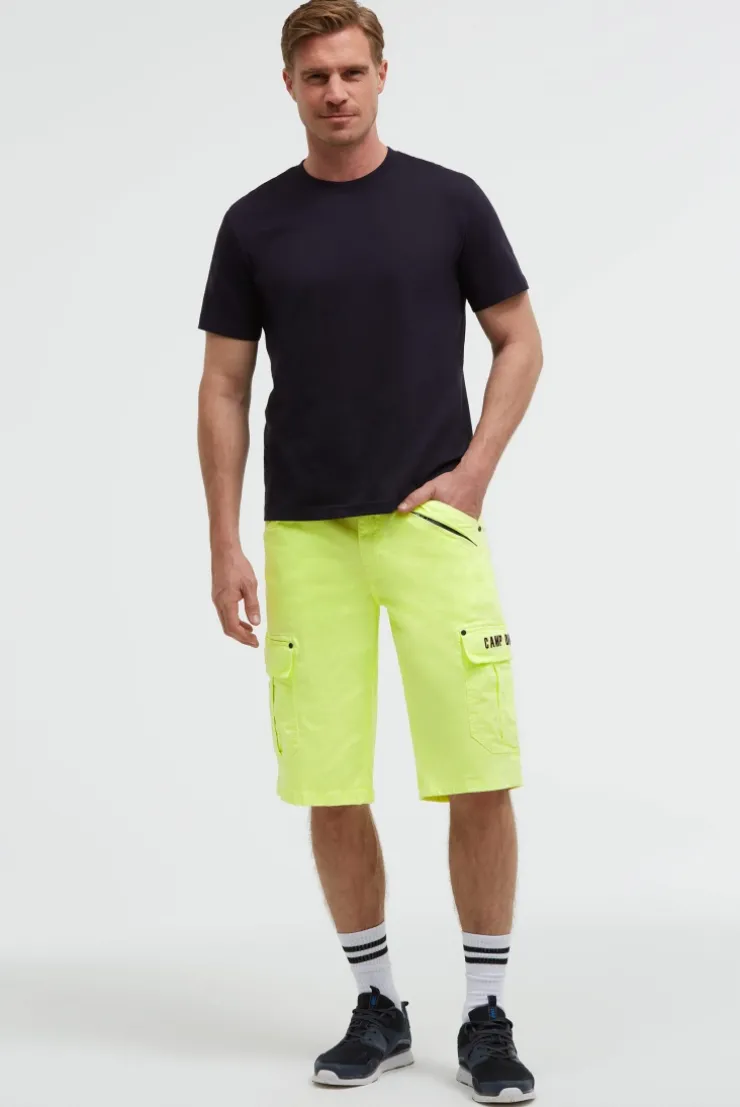 Cargo Shorts mit 3D-Logo-Stickerei neon lime