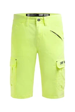 Cargo Shorts mit 3D-Logo-Stickerei neon lime