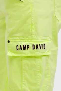 Cargo Shorts mit 3D-Logo-Stickerei neon lime