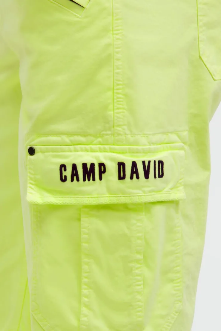 Cargo Shorts mit 3D-Logo-Stickerei neon lime