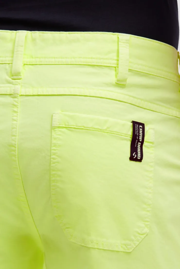 Cargo Shorts mit 3D-Logo-Stickerei neon lime