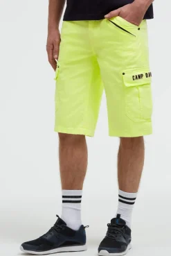 Cargo Shorts mit 3D-Logo-Stickerei neon lime