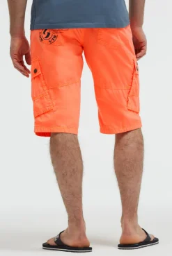 Cargo Shorts mit kleinen Label Prints neon flame