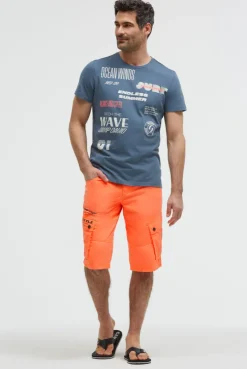 Cargo Shorts mit kleinen Label Prints neon flame
