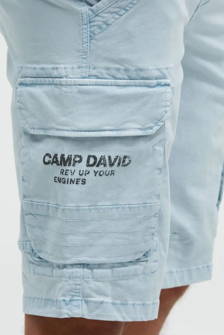 Cargo Shorts mit Prints im Used Look silver blue