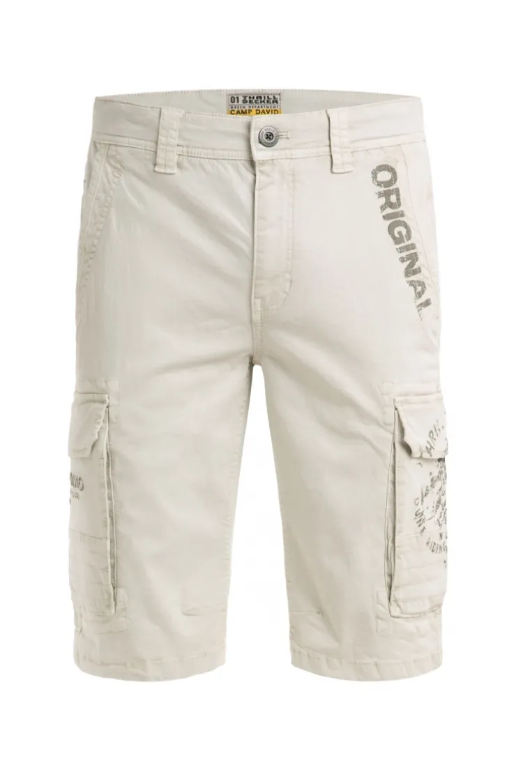 Cargo Shorts mit Prints im Used Look kitt