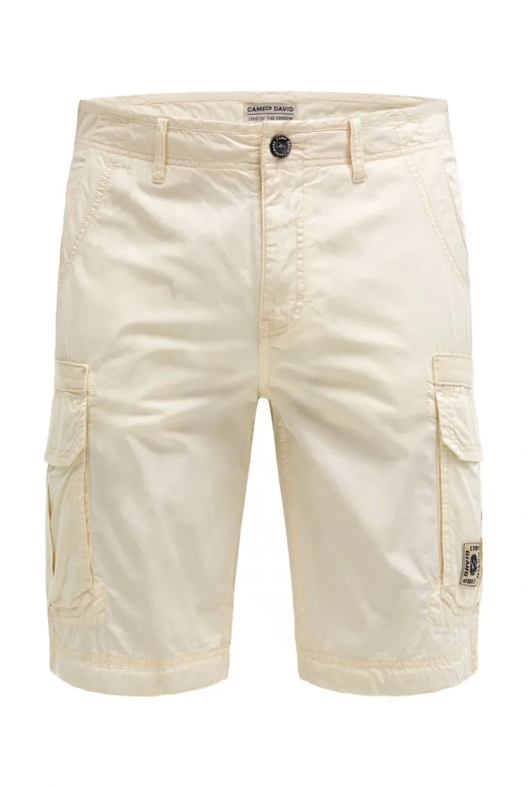 Cargo Shorts mit tonigen Tapes dark ivory