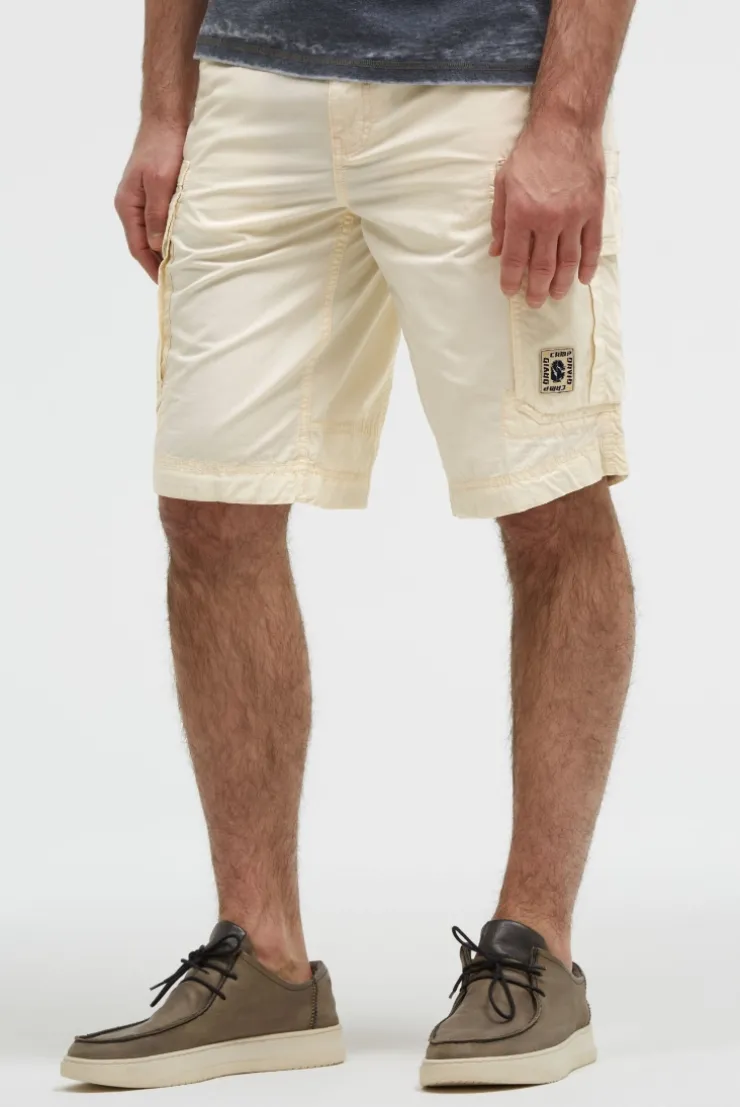 Cargo Shorts mit tonigen Tapes dark ivory