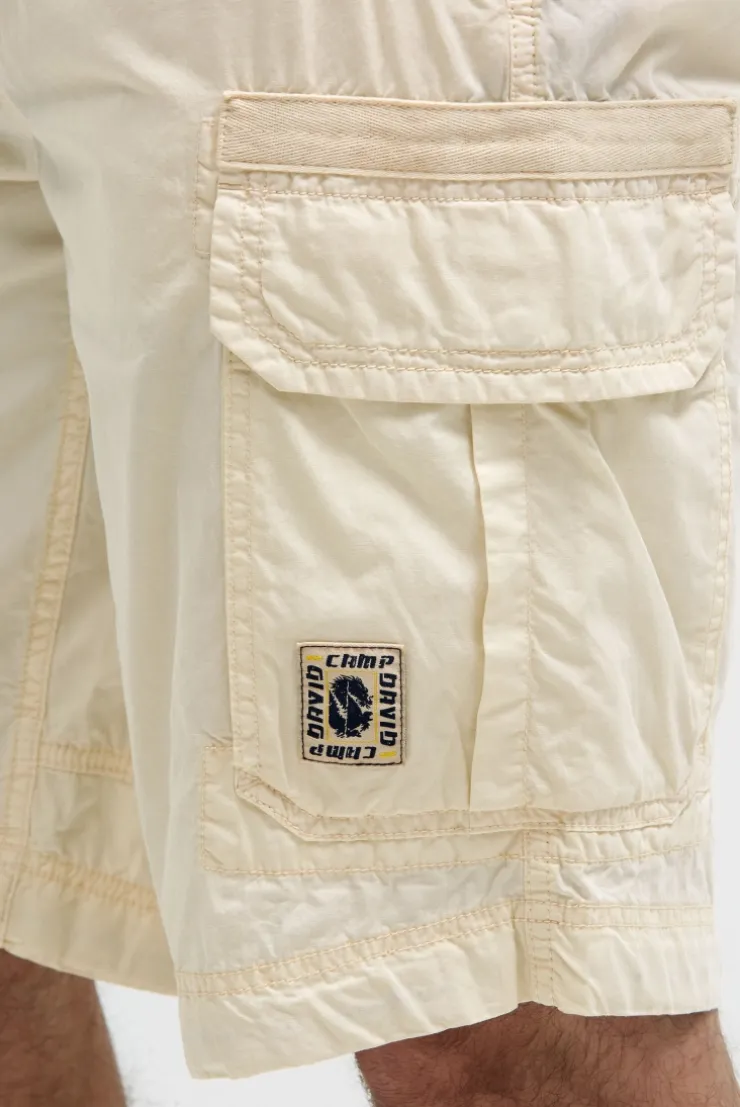 Cargo Shorts mit tonigen Tapes dark ivory