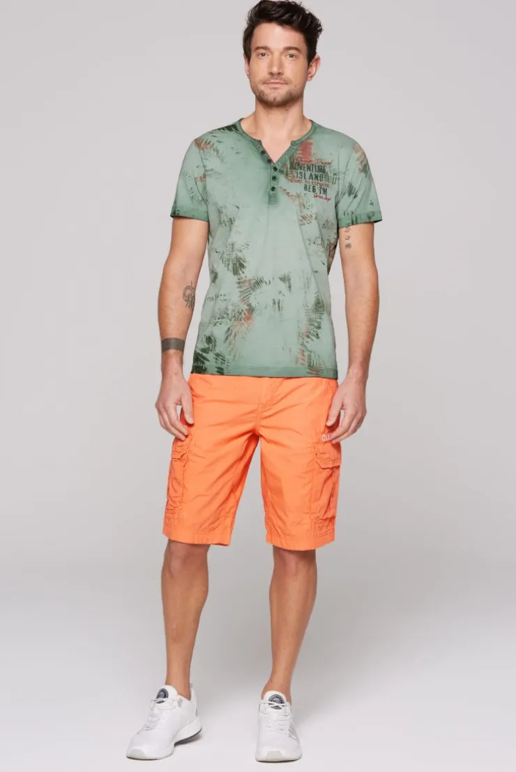 Cargo Shorts mit tonigen Tapes und Stickereien sunstone