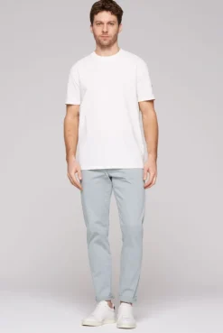 Chinohose aus Twill smokey mint