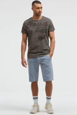 Chino Shorts mit Used-Waschung dark silver blue