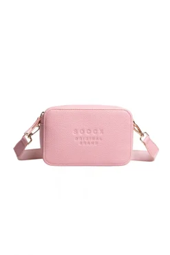 Crossbody Bag mit Logo und Intarsia-Webriemen french rose