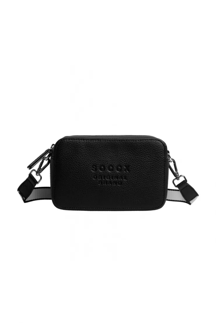 Crossbody Bag mit Logo und Intarsia-Webriemen black