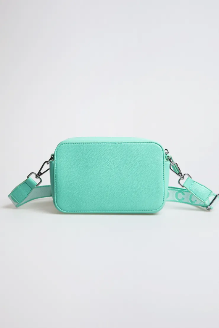 Crossbody Bag mit Logo und Intarsia-Webriemen misty mint