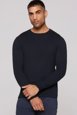 Feinstrickpullover mit Rundhalsausschnitt blue navy