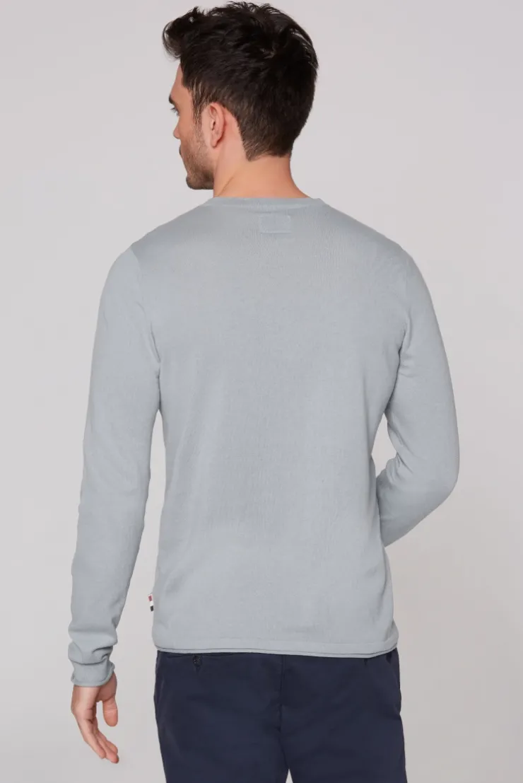 Feinstrickpullover mit Rundhalsausschnitt smokey mint