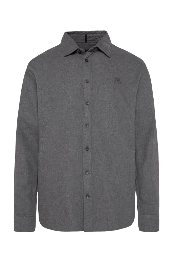 Flanell-Langarmhemd mit Logostick iron grey