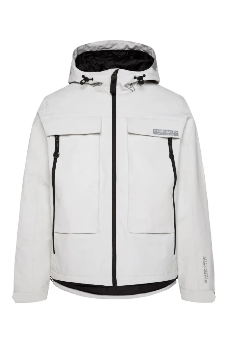 Funktionsjacke mit Kapuze ash