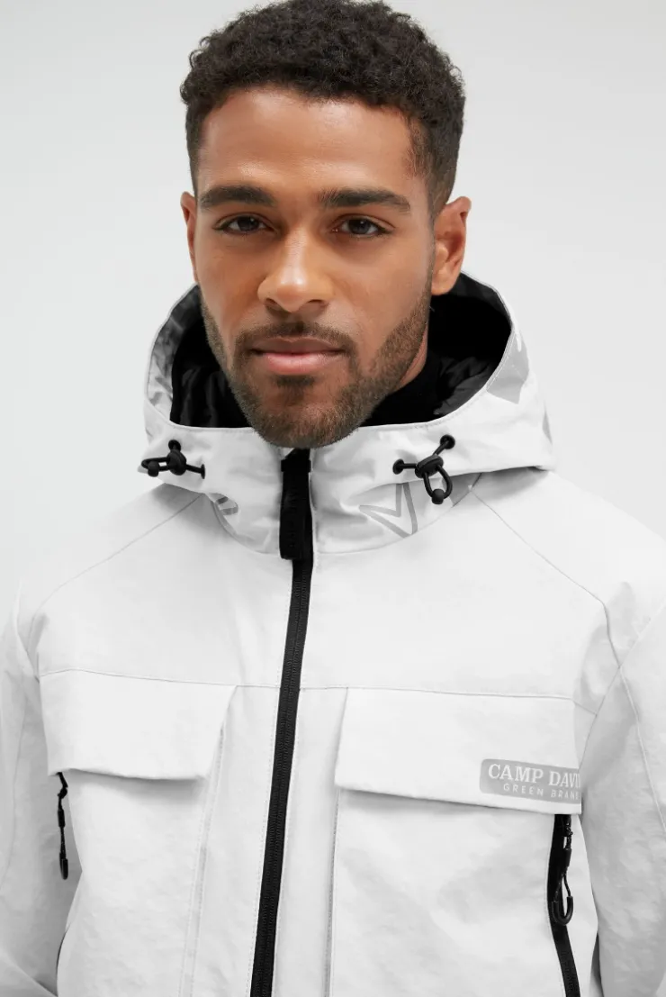 Funktionsjacke mit Kapuze ash