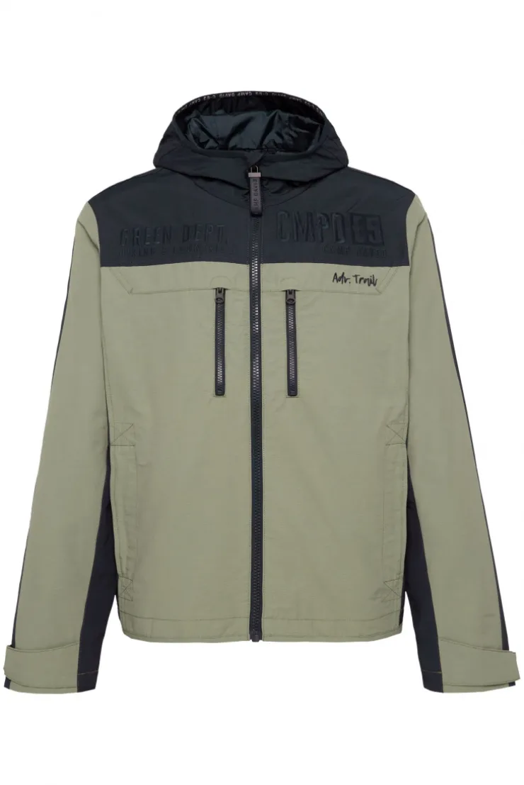 Funktionsjacke mit Kapuze und Colour-Blocking sage green