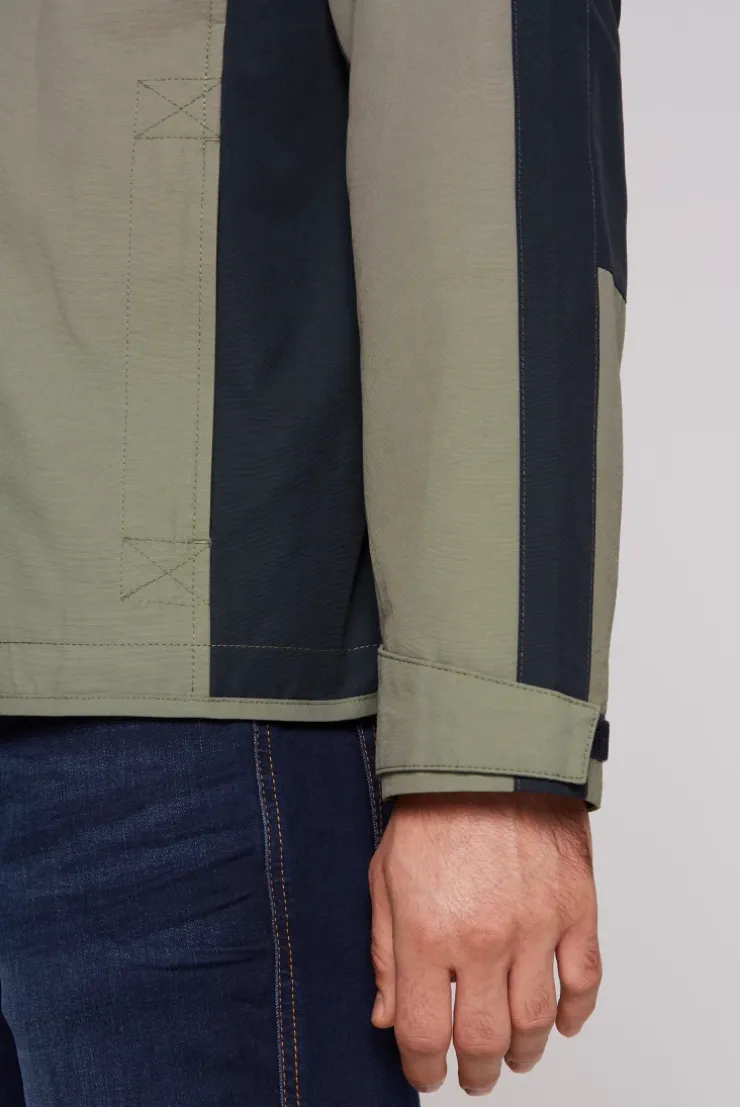 Funktionsjacke mit Kapuze und Colour-Blocking sage green