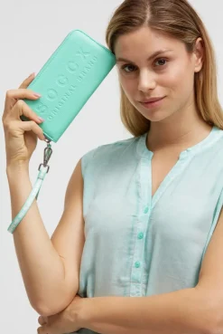 Geldbörse mit Logo-Prägung misty mint
