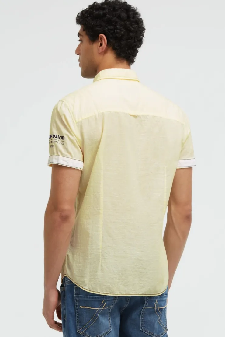 Gestreiftes Kurzarmhemd mit Logo Artwork lemon juice