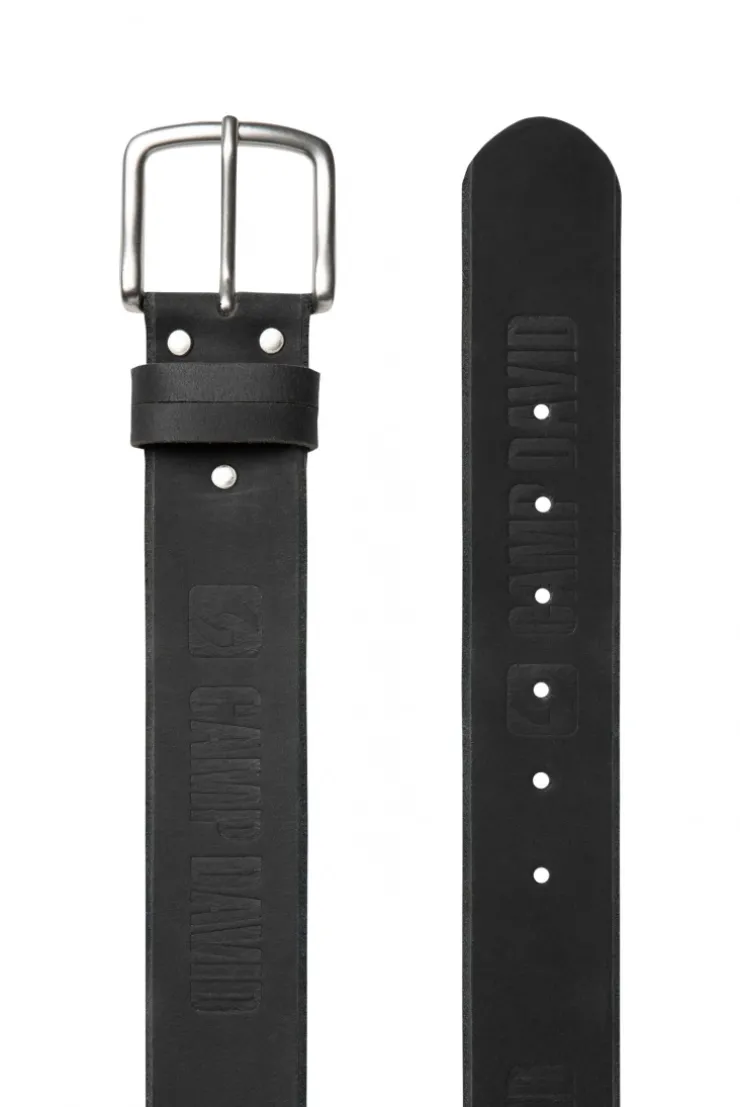 Gürtel aus Leder mit Logo-Prägungen black