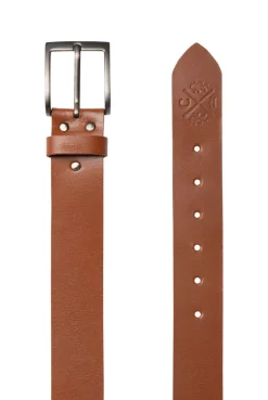 Gürtel aus Leder mit Logo-Prägung cognac