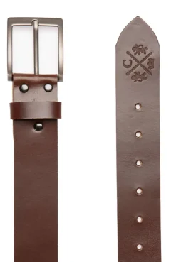 Gürtel aus Leder mit Logo-Prägung brown