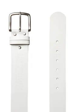 Gürtel aus Leder mit Logo-Prägungen white