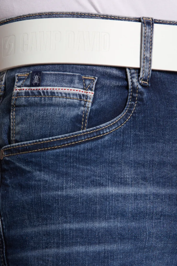 Gürtel aus Leder mit Logo-Prägungen white
