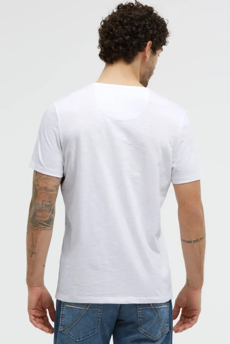 Henley-Shirt mit Frontprint opticwhite