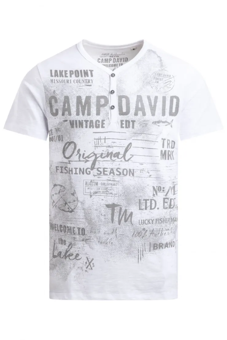 Henley-Shirt mit Frontprint opticwhite