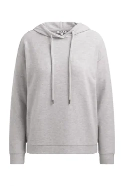 Hoodie aus Flauschstrick grey melange