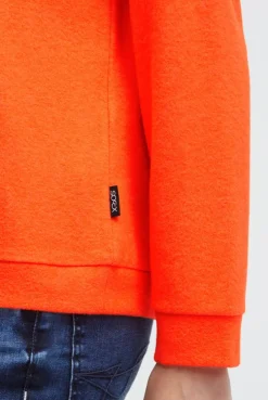 Hoodie aus Flauschstrick neon orange
