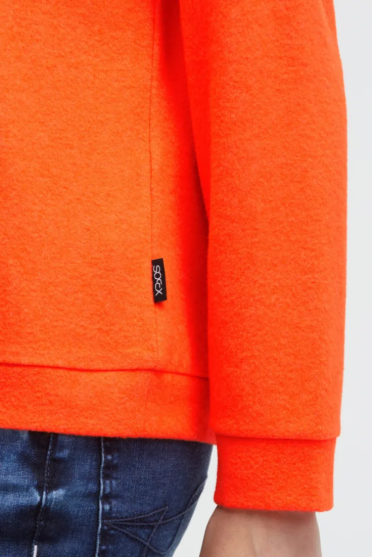 Hoodie aus Flauschstrick neon orange