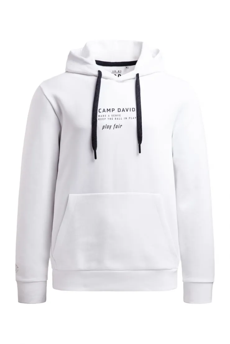 Hoodie aus Interlock mit Backprint white