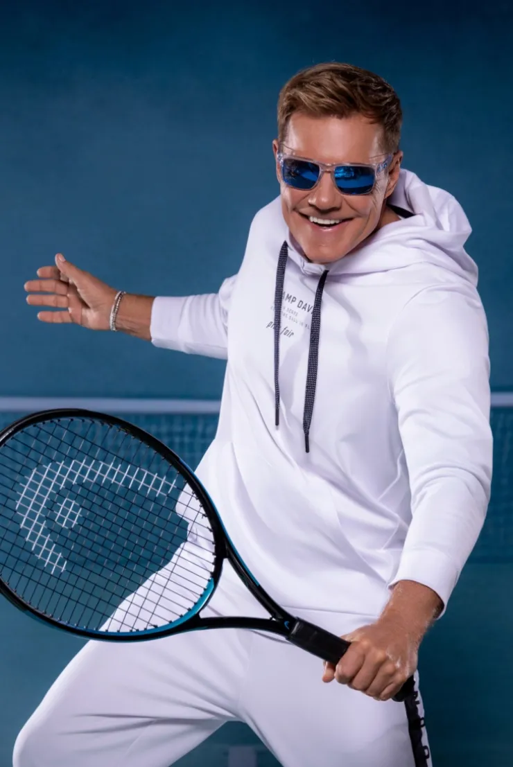 Hoodie aus Interlock mit Backprint white