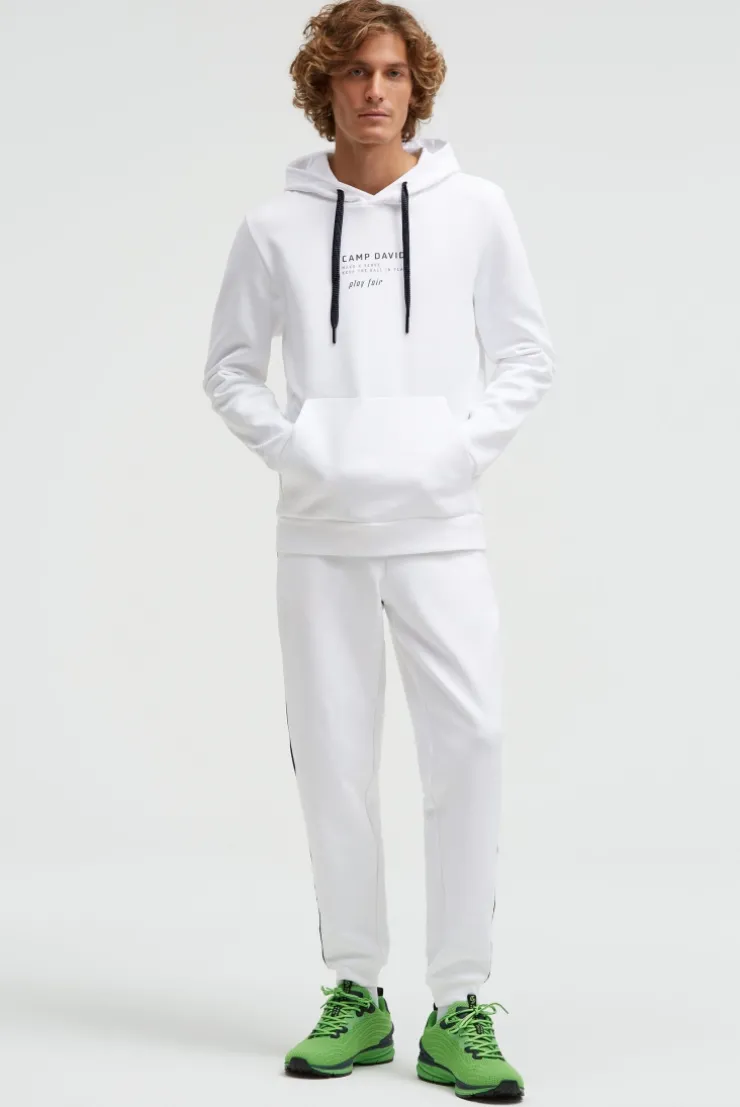 Hoodie aus Interlock mit Backprint white