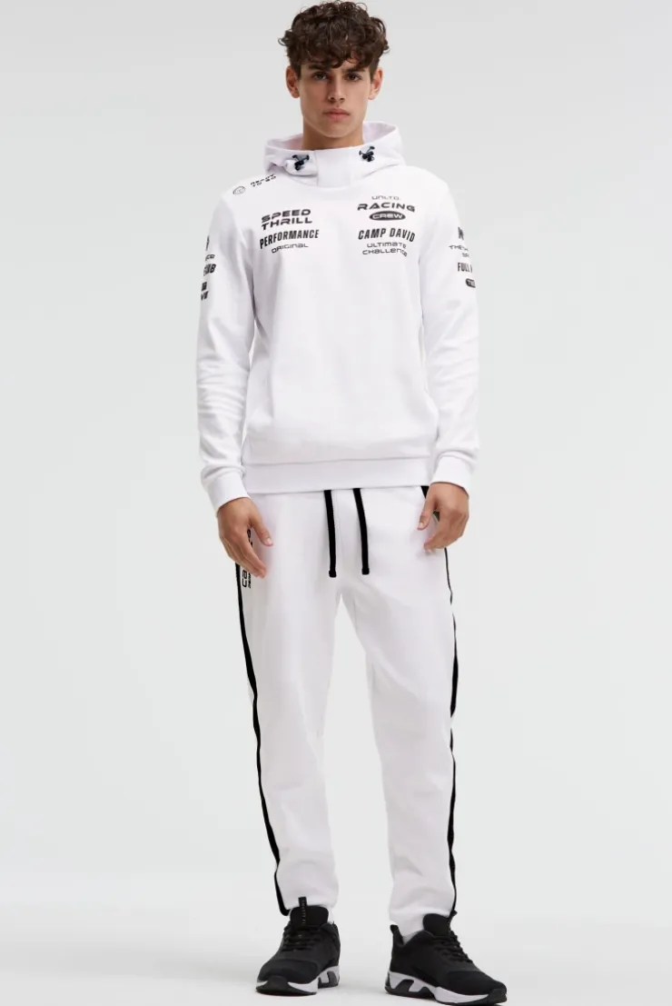 Hoodie aus Interlock mit Rubber Artworks opticwhite