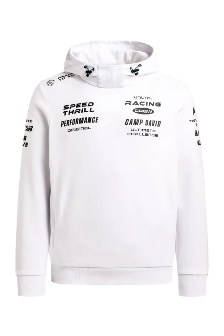 Hoodie aus Interlock mit Rubber Artworks opticwhite