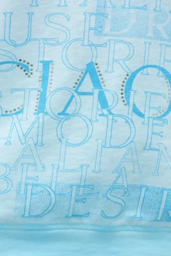 Hoodie mit 3/4-Arm und Wording Prints summer aqua