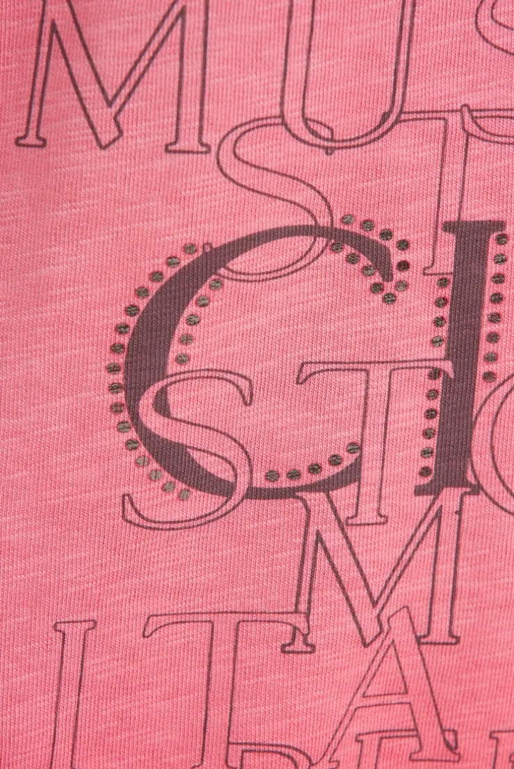 Hoodie mit 3/4-Arm und Wording Prints red orange