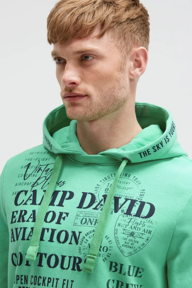 Hoodie mit Puffprint flight green