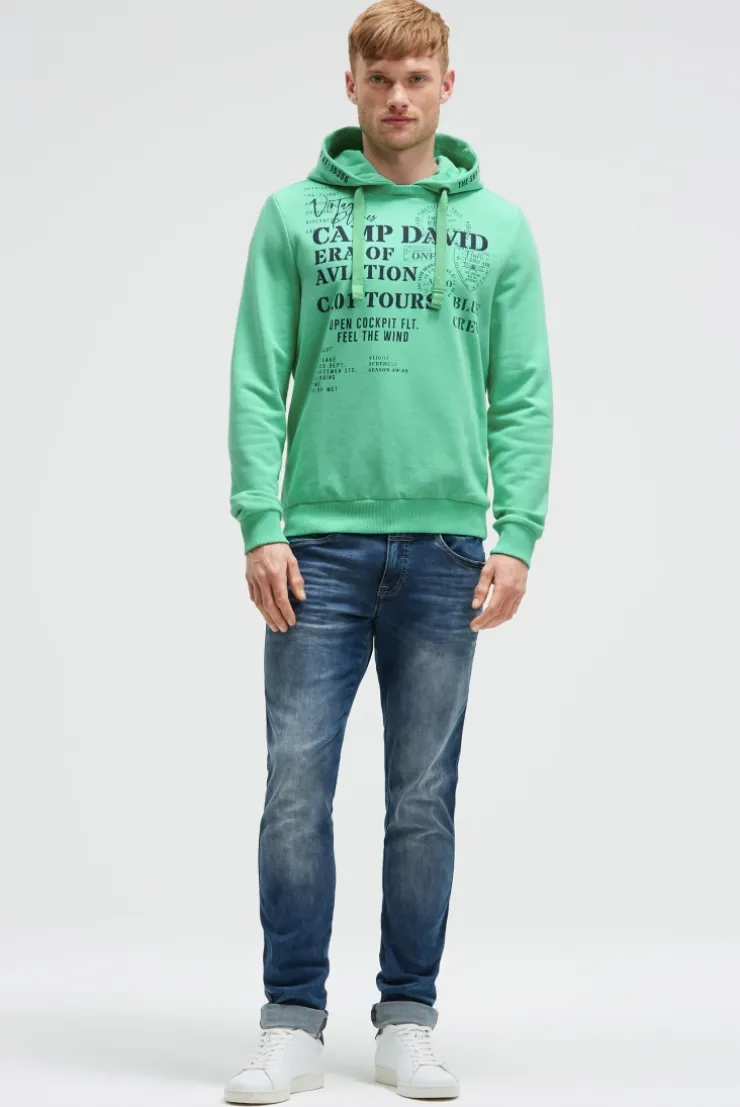 Hoodie mit Puffprint flight green