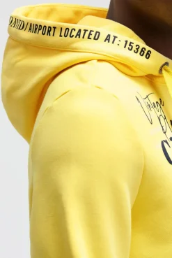 Hoodie mit Puffprint yellow sun